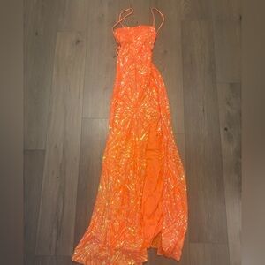 Orange Prom dress